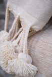 Pom Pom Wool Throw Blanket – Handwoven Moroccan Blanket