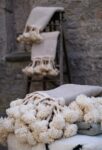 Pom Pom Wool Throw Blanket – Handwoven Moroccan Blanket
