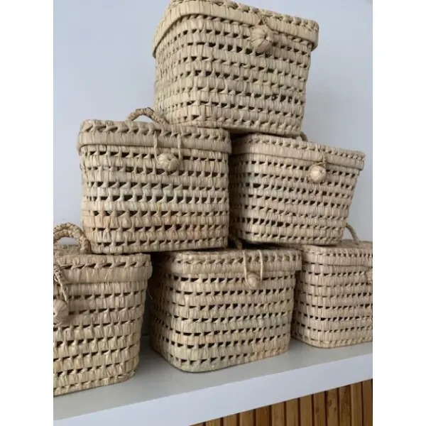 Personalized Palm Leaf Vanity Basket – Handmade Nursery