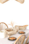 Rectangular Open-Weave Palm Leaf Basket – Handwoven Moroccan