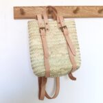 Moroccan Straw Backpack with Adjustable Leather Straps