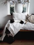Pom Pom Wool Throw Blanket – Handwoven Moroccan Blanket