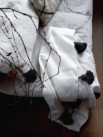 Pom Pom Wool Throw Blanket – Handwoven Moroccan Blanket