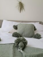 Pom Pom Wool Throw Blanket – Handwoven Moroccan Blanket
