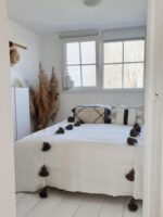 Pom Pom Wool Throw Blanket – Handwoven Moroccan Blanket