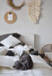 Pom Pom Wool Throw Blanket – Handwoven Moroccan Blanket