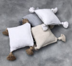 Pom Pom Cushion Cover – 100% Cotton Decorative Pillow