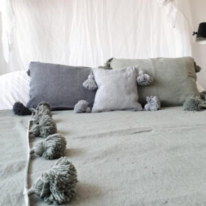 Pom Pom Cushion Cover – 100% Cotton Decorative Pillow