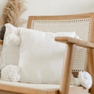 Pom Pom Cushion Cover – 100% Cotton Decorative Pillow