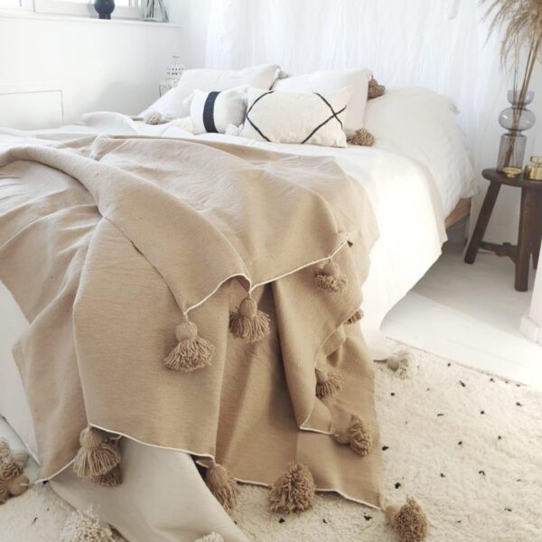 Pom Pom Cushion Cover – 100% Cotton Decorative Pillow