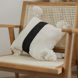 Pom Pom Cushion Cover – 100% Cotton Decorative Pillow