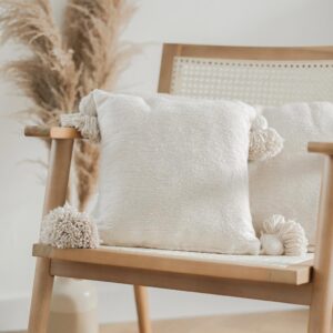 Pom Pom Cushion Cover – 100% Cotton Decorative Pillow