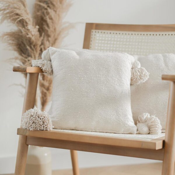 Pom Pom Cushion Cover – 100% Cotton Decorative Pillow