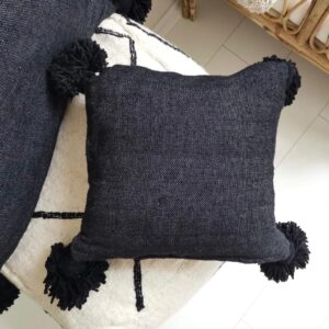 Pom Pom Cushion Cover – 100% Cotton Decorative Pillow