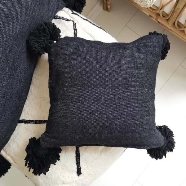 Pom Pom Cushion Cover – 100% Cotton Decorative Pillow