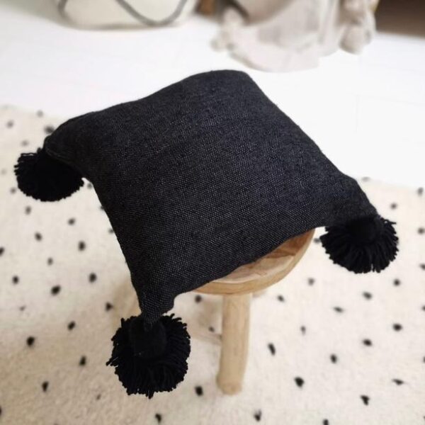 Pom Pom Cushion Cover – 100% Cotton Decorative Pillow