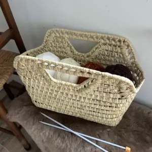 Handmade Palm Leaf Magazine Rack – Personalized Storage Bask