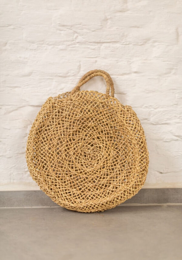 Ibiza Bag – Handwoven Palm Leaf Basket, 40x40 cm
