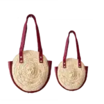 Raphaëloise Handwoven Palm Bag – Oval Basket Bag with Lamb