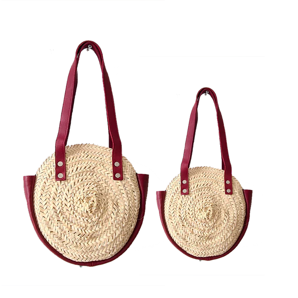 Raphaëloise Handwoven Palm Bag – Oval Basket Bag with Lamb