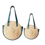 Raphaëloise Handwoven Palm Bag – Oval Basket Bag with Lamb