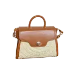 Rio Woven Palm and Leather Bag – Handmade Rectangular Summer