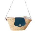 Deauville Crossbody Bag – Handwoven Palm Fiber with Lamb