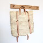Moroccan Straw Backpack with Adjustable Leather Straps