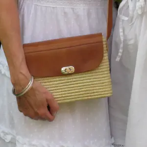 Vienna Woven Crossbody Bag – Handwoven Basket Bag with Leath