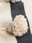 Pom Pom Wool Throw Blanket – Handwoven Moroccan Blanket