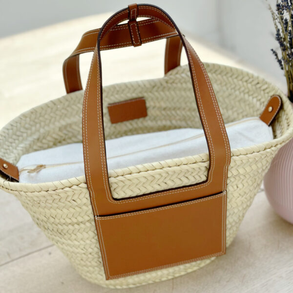Emilia Luxe Leather Medium Cross Body Basket Bag