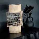 Raffia and Wrought Iron Wall Sconce – Handmade Moroccan Light Fixture