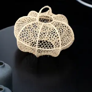Honeycomb Raffia Pendant Light – Handmade Boho-Chic Ceiling
