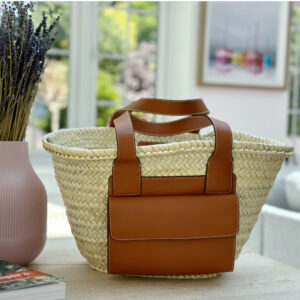 Le Touquet Luxe Leather Medium Basket Bag with Full Purse