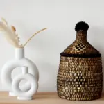 Raffia Storage Box – Black Handwoven Organizer from Morocco