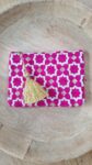 Large Pink Moroccan Clutch – Zellige Embroidered Cotton Pouc