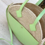 St Tropez Luxe Leather & Raffia Round Basket Bag – Crossbody