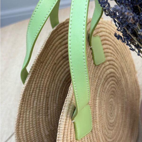 St Tropez Luxe Leather & Raffia Round Basket Bag – Crossbody