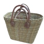 Sophie Tapered Stacking Reed Basket – Short Leather Handles