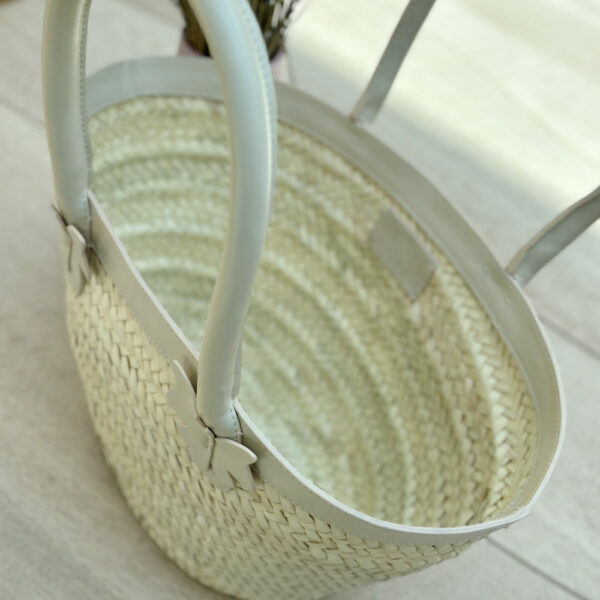 Bordeaux Luxe Leather Detail Basket Bag – Medium+ Size