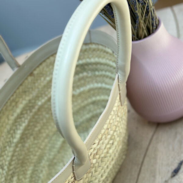Bordeaux Luxe Leather Detail Basket Bag – Medium+ Size
