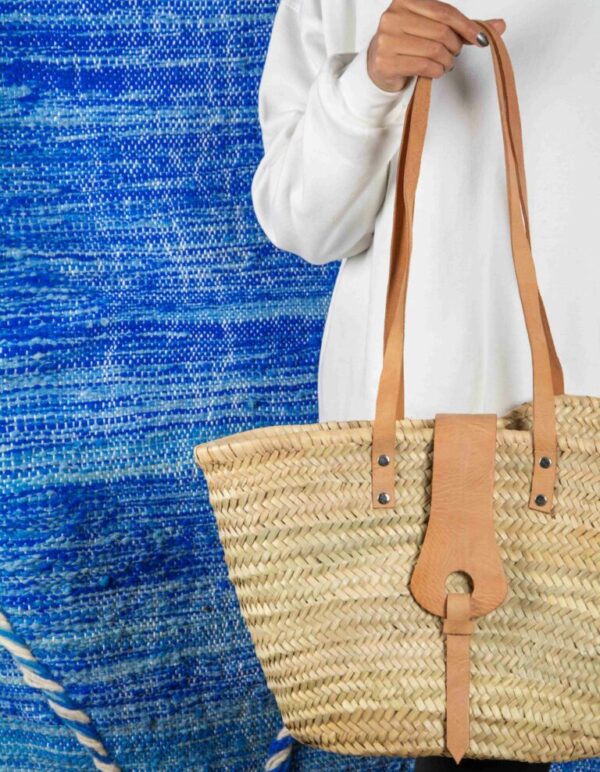 Wicker Locked Bag – Handmade Moroccan Straw Bag with Leather
