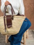 Miami Straw Bag – Handmade Palm Leaf Bag with Large Leather