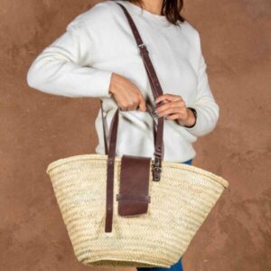Miami Straw Bag – Handmade Palm Leaf Bag with Large Leather