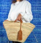 Tassel Basket – Handmade Moroccan Straw Basket with Natural