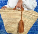 Tassel Basket – Handmade Moroccan Straw Basket with Natural