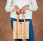 Raffia Hand Bag – Handmade Moroccan Raffia Bag with Flat Handle
