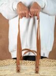 Handmade Moroccan Wicker Basket – Double Leather Handle Mark