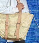 Wicker Towel Basket – Moroccan Beach Basket with Genuine and Natural Palm Leaf Chic