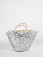 Mini Sequin Baskets – Handwoven Palm Leaf Basket with Colorful Sequins